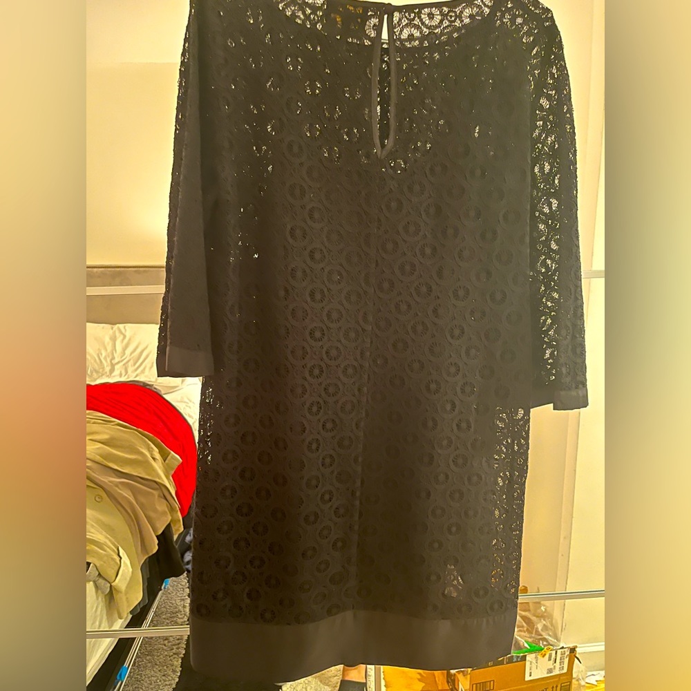 Laundry by Shelli Segal black dress with slip